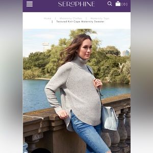 Seraphine Gray Textured Knit Maternity Sweater